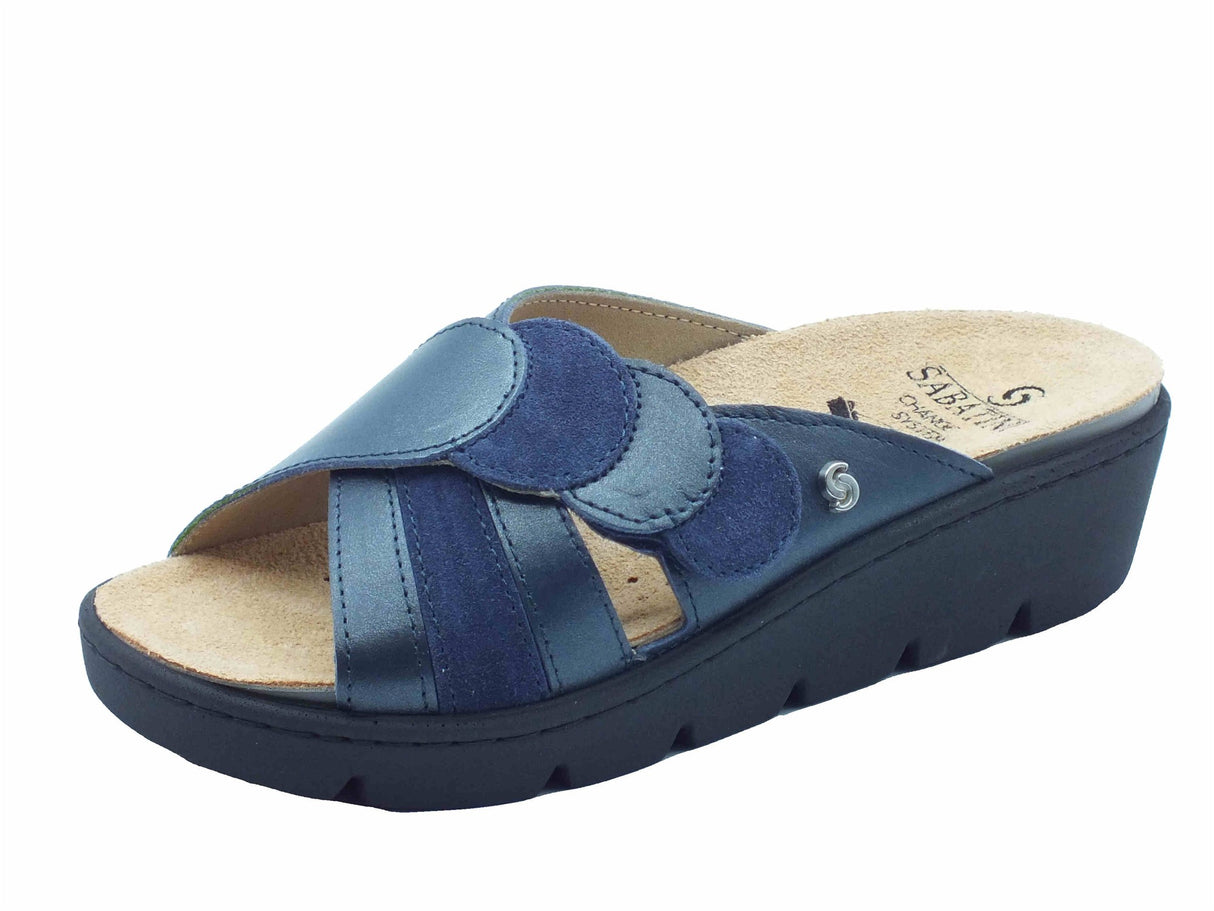 Sabatini Sabatini S1057 C. Simona Perlato Blu Ciabatte per Donna in pelle con strappo Blu