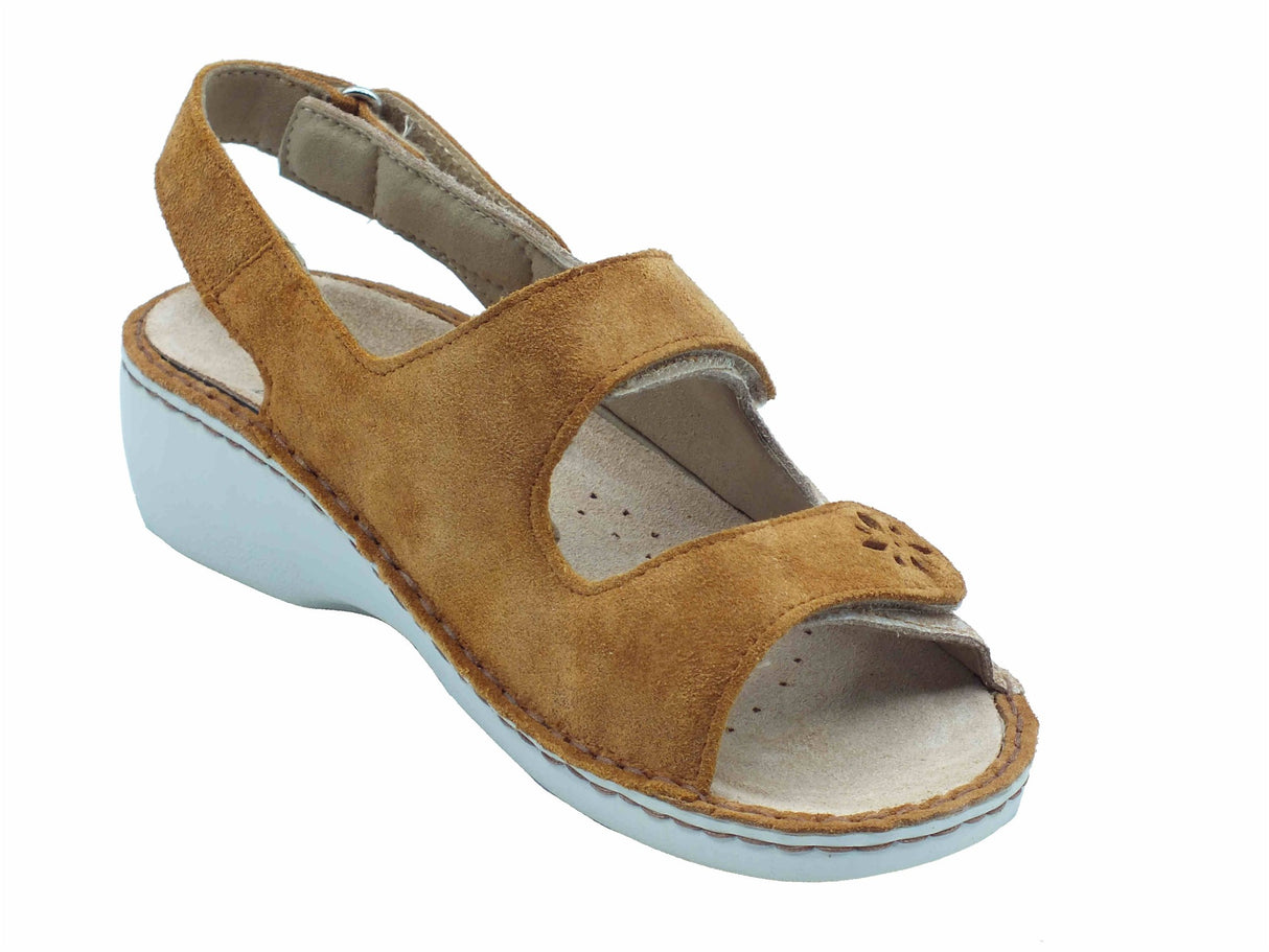 Sabatini Sabatini S1524 C. Nicole Cam Matteus Camel Sandali per Donna in nabuk con triplo strappo Camel