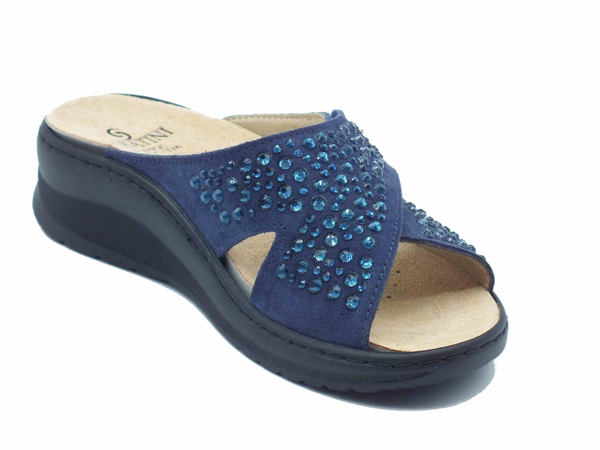 Sabatini Sabatini S3056P C. Megan Camoscio Blu Sandali per Donna in nabuk con strappo Blu