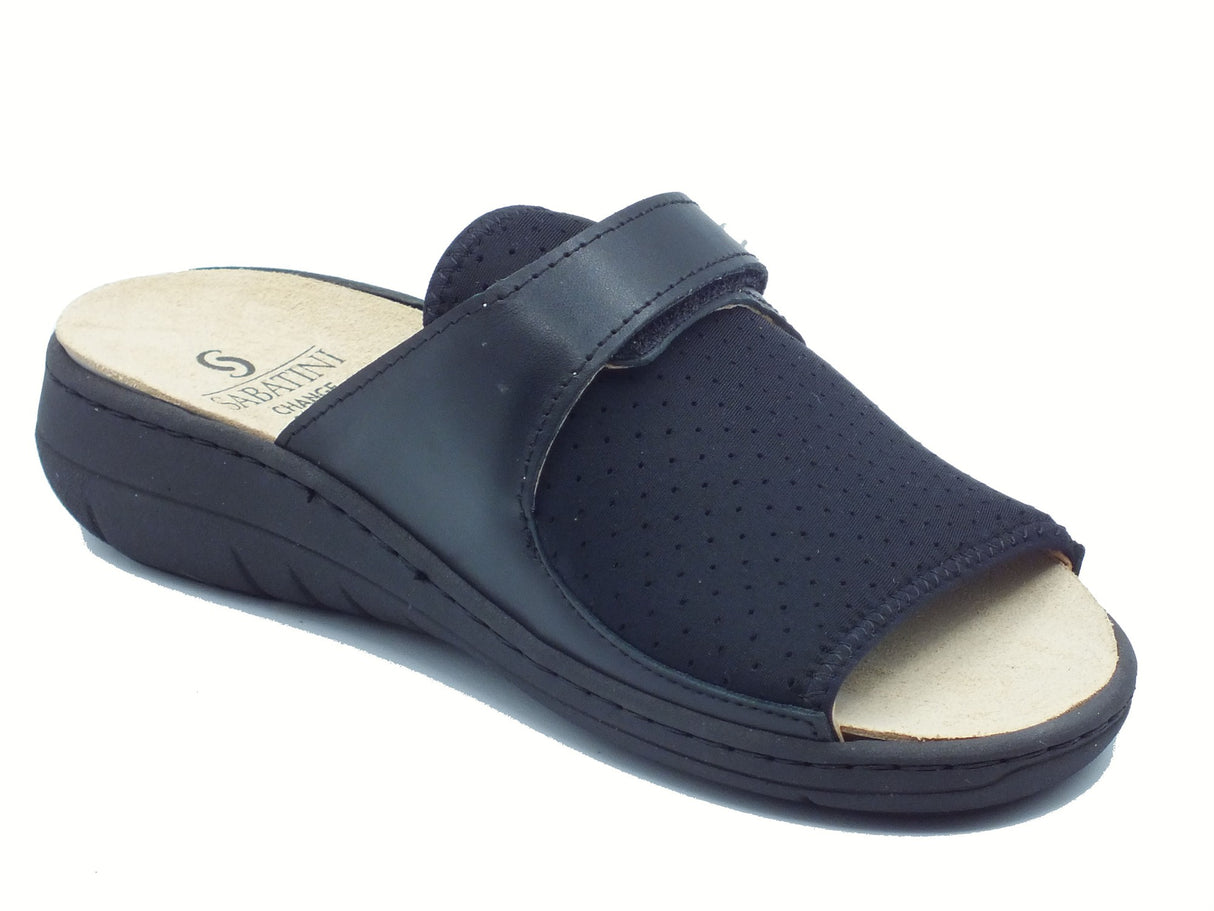 Sabatini Sabatini S7210 Forbiekast Miriam Nero Ciabatte per Donna in tessuto elasticizzato con strappo Nero