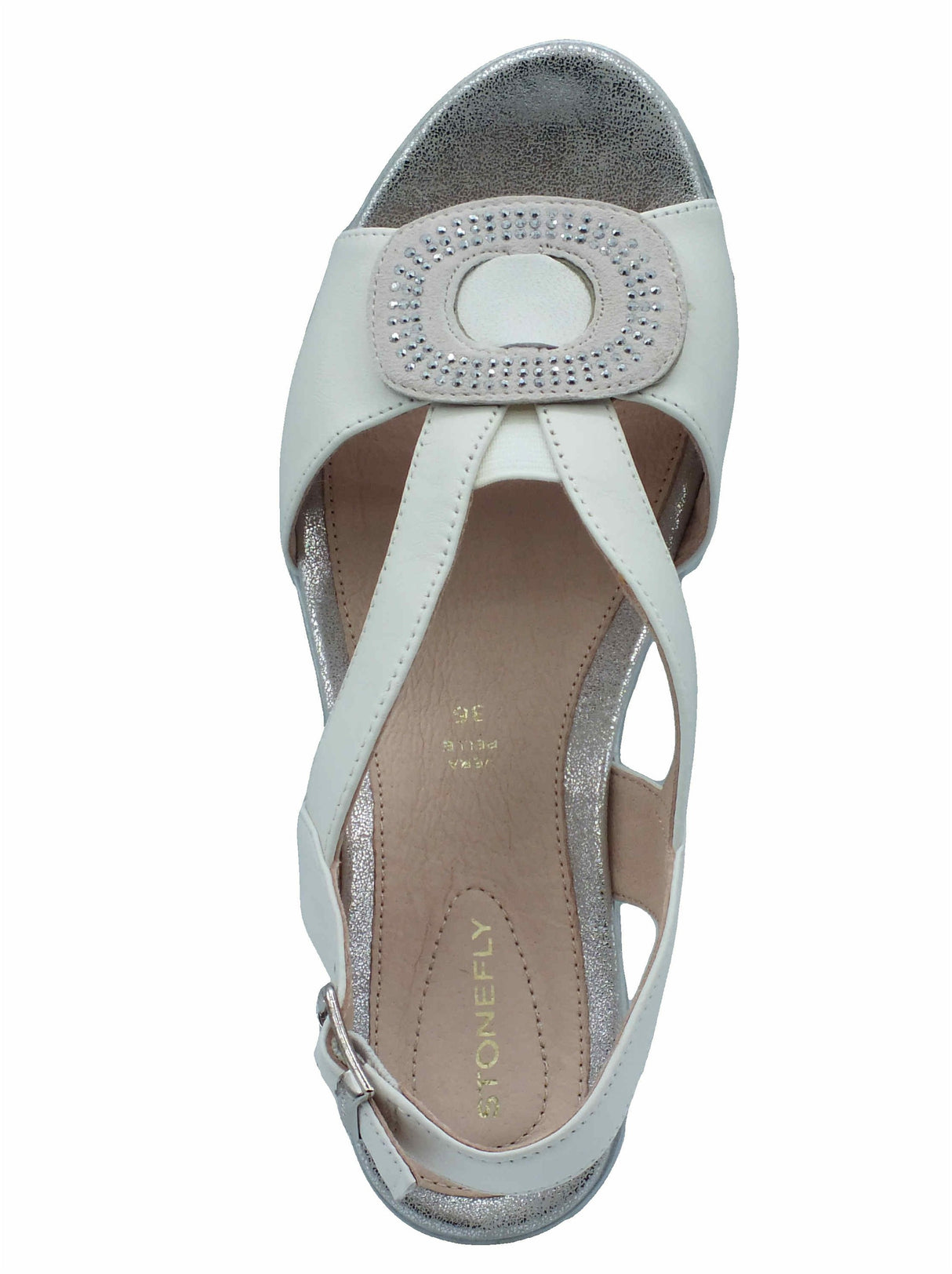 Stonefly Stonefly 220861 Vanity III Nappa White Sandali estivi per Signora in pelle bianca White