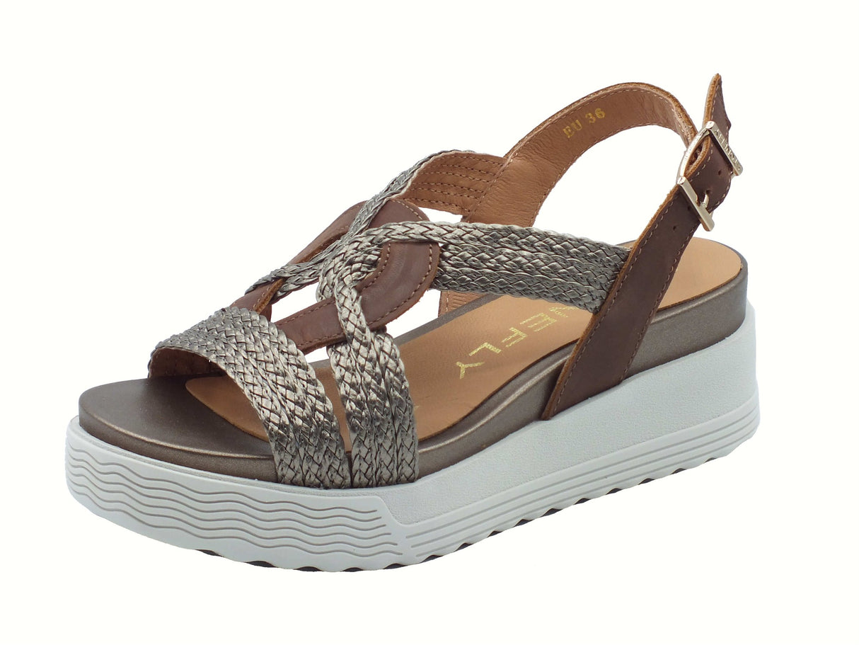 Stonefly Stonefly 220895 Parky 24 Embossed Bron Chesnut Sandali estivi per Signora in pelle marrone nocciola Chesnut