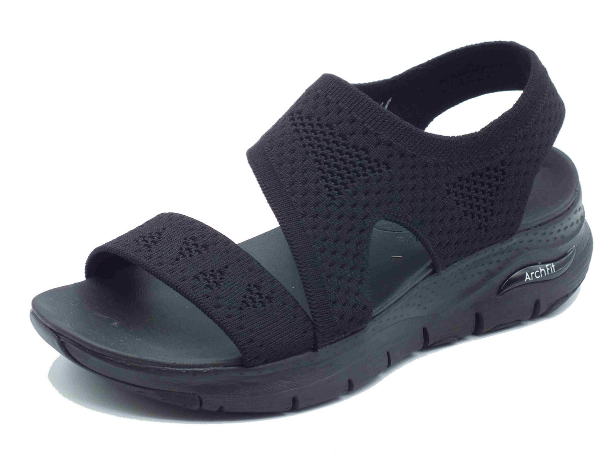 Skechers Skechers Arch Fit 119458 Brightest Day Black Sandali per Donna in tessuto elasticizzato nero Black