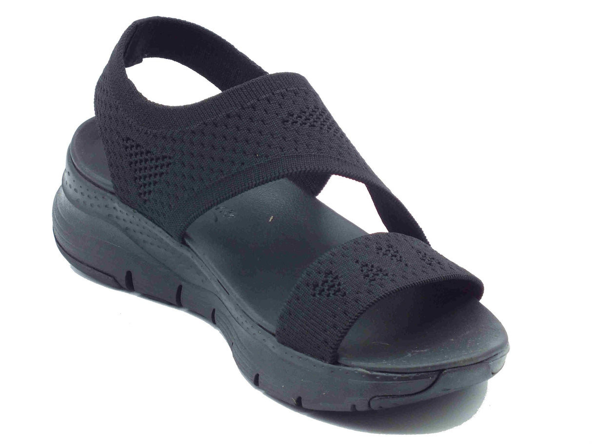 Skechers Skechers Arch Fit 119458 Brightest Day Black Sandali per Donna in tessuto elasticizzato nero Black