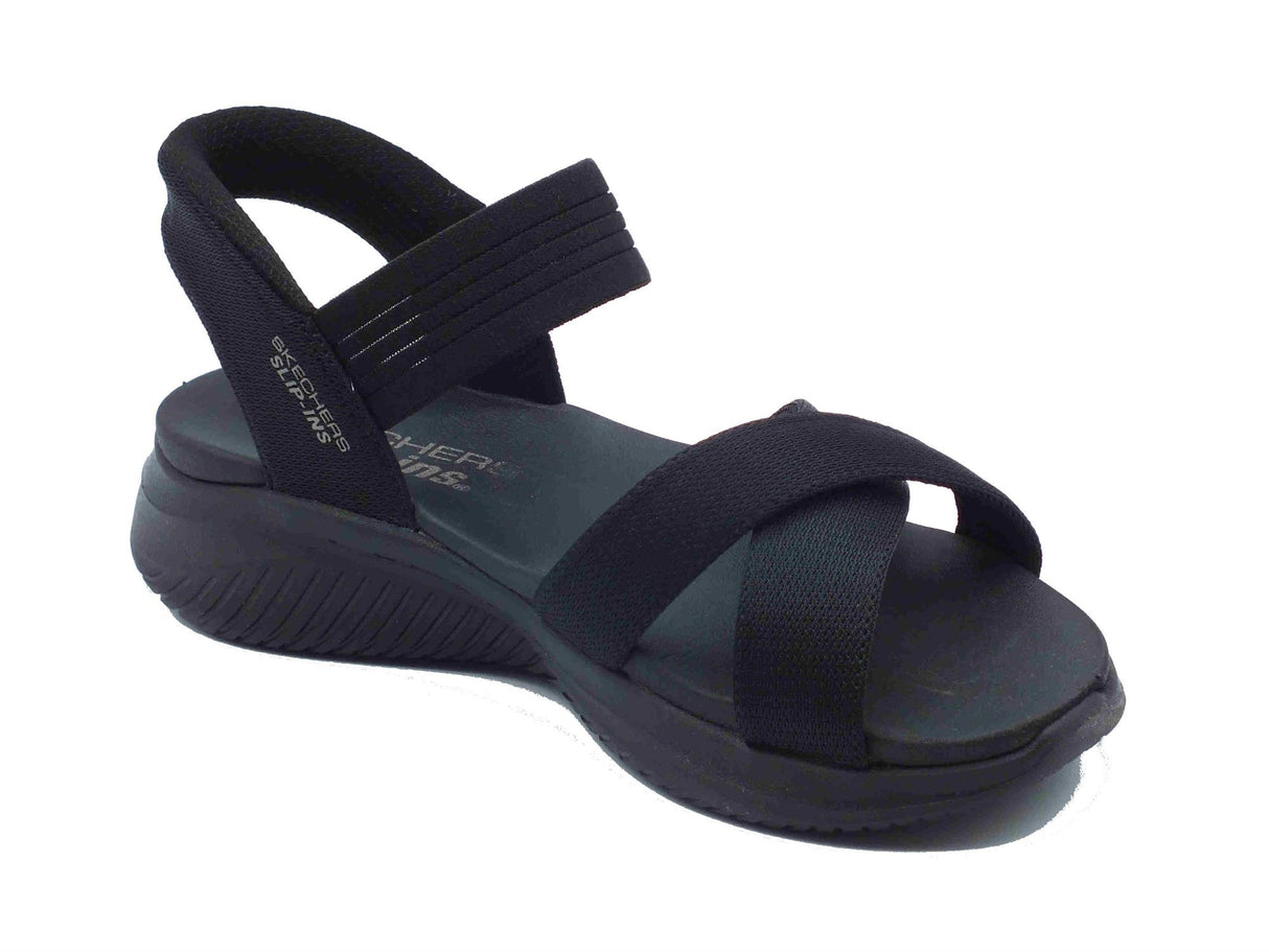 Skechers Skechers Slip-Ins 119975 Ultra Flex Never Better Black Sandali Donna tessuto elasticizzato nero Black