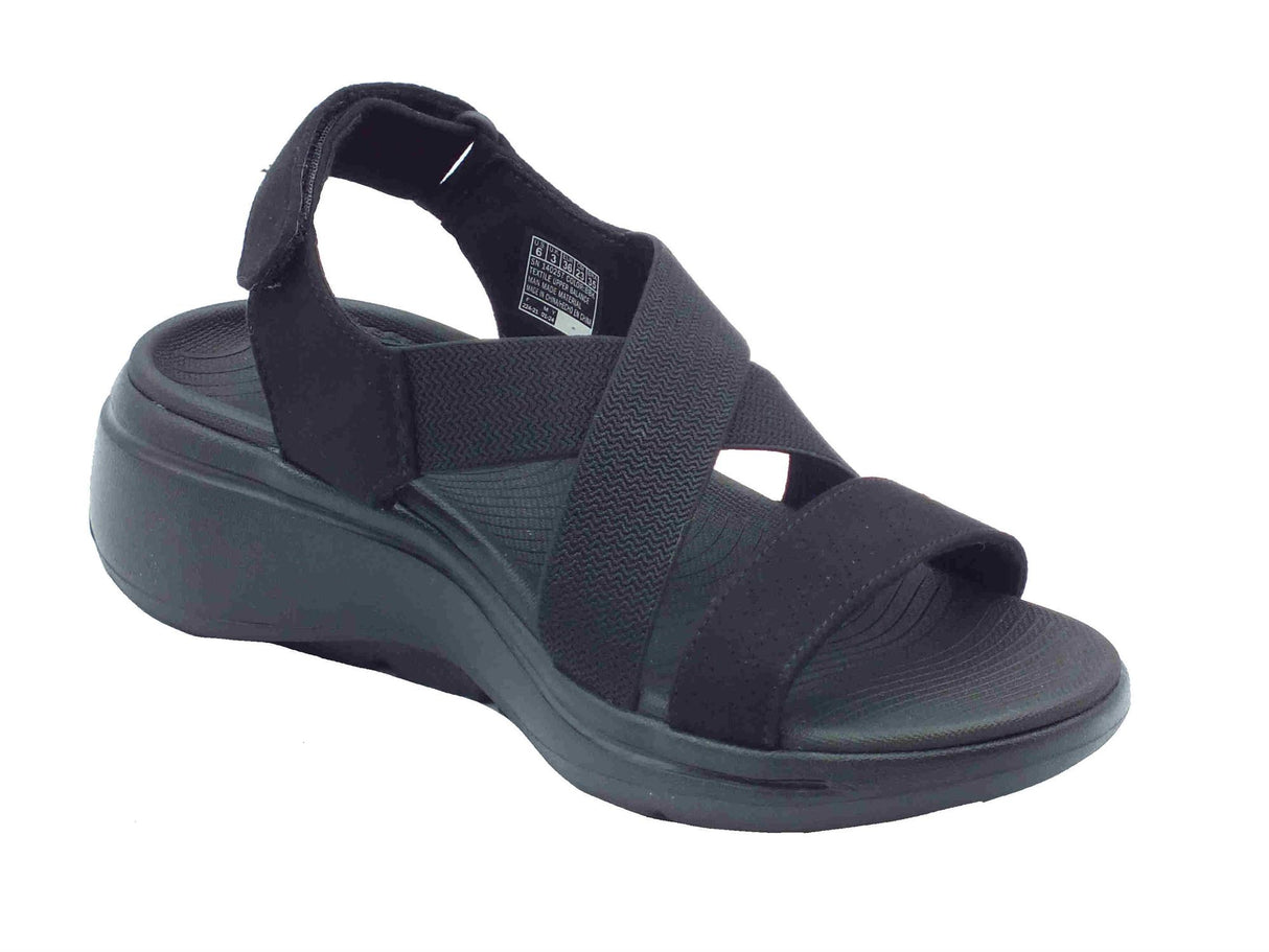 Skechers Skechers Go Walk Arch Fit 140257 Treasured Black Sandali per Donna tessuto chiusura a strappo Black