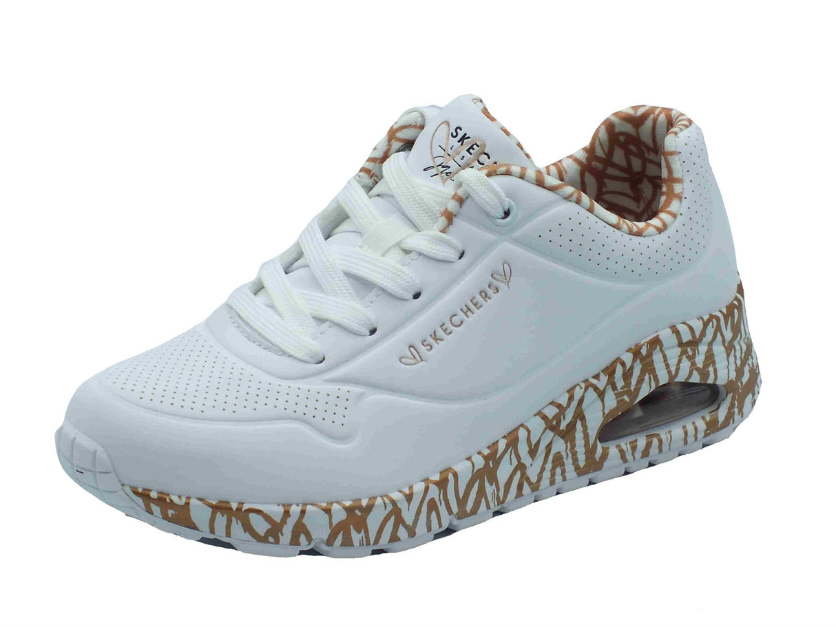 Skechers Skechers Los Angeles 155506 Uno Loving Love White Gold Scarpe Sportive per Donna in ecopelle White