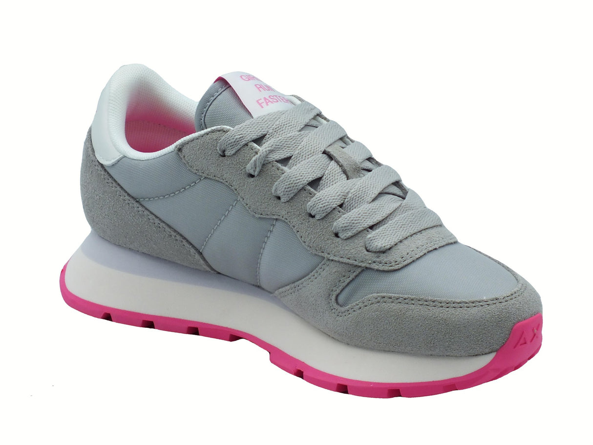 SUN68 SUN68 Z35201 Ally Solid Nylon Grigio Chiaro Scarpe Sportive Donna in nabuk e tessuto zeppa media Grigio Chiaro