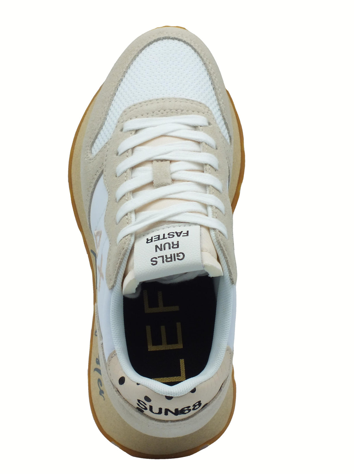 SUN68 SUN68 Z35207 Ally Vintage Bianco Panna Scarpe Sportive per Donna in nabuk e tessuto Bianco Panna