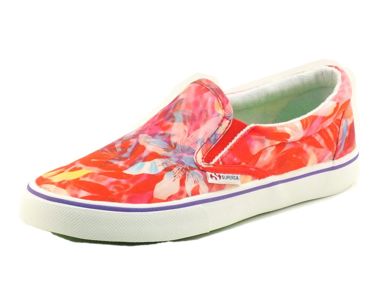 Superga Mocassini Superga modello Slip-on in tessuto floreale multicolore rosso Lilium Red-Fuxia