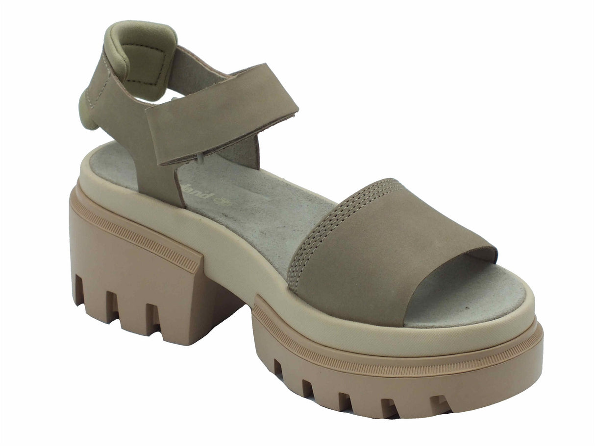 Timberland Timberland 0A6294 Everleigh Backstrap Light Taupe Sandali per Donna in pelle Taupe