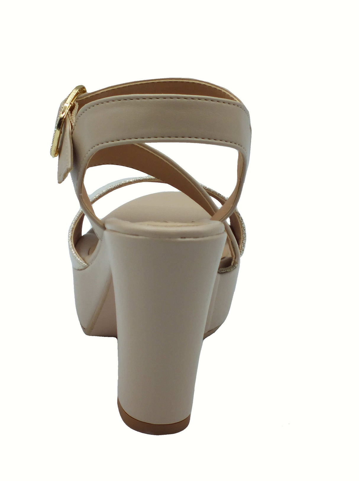 Valleverde Valleverde 32520 Gold Sandali eleganti con tacco alto e plateau per donna in ecopelle oro Gold