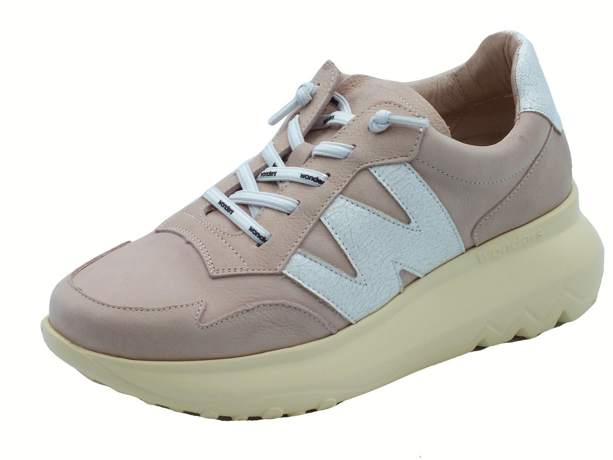 Wonders Wonders Sneakers Donna A-4002 Samira Nubuk Palo pelle beige beige