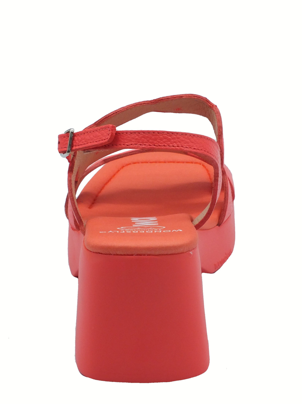 Wonders Wonders D-1020 Hura Wild Coral Sandali per Donna in pelle corallo con tacco medio Wild Coral