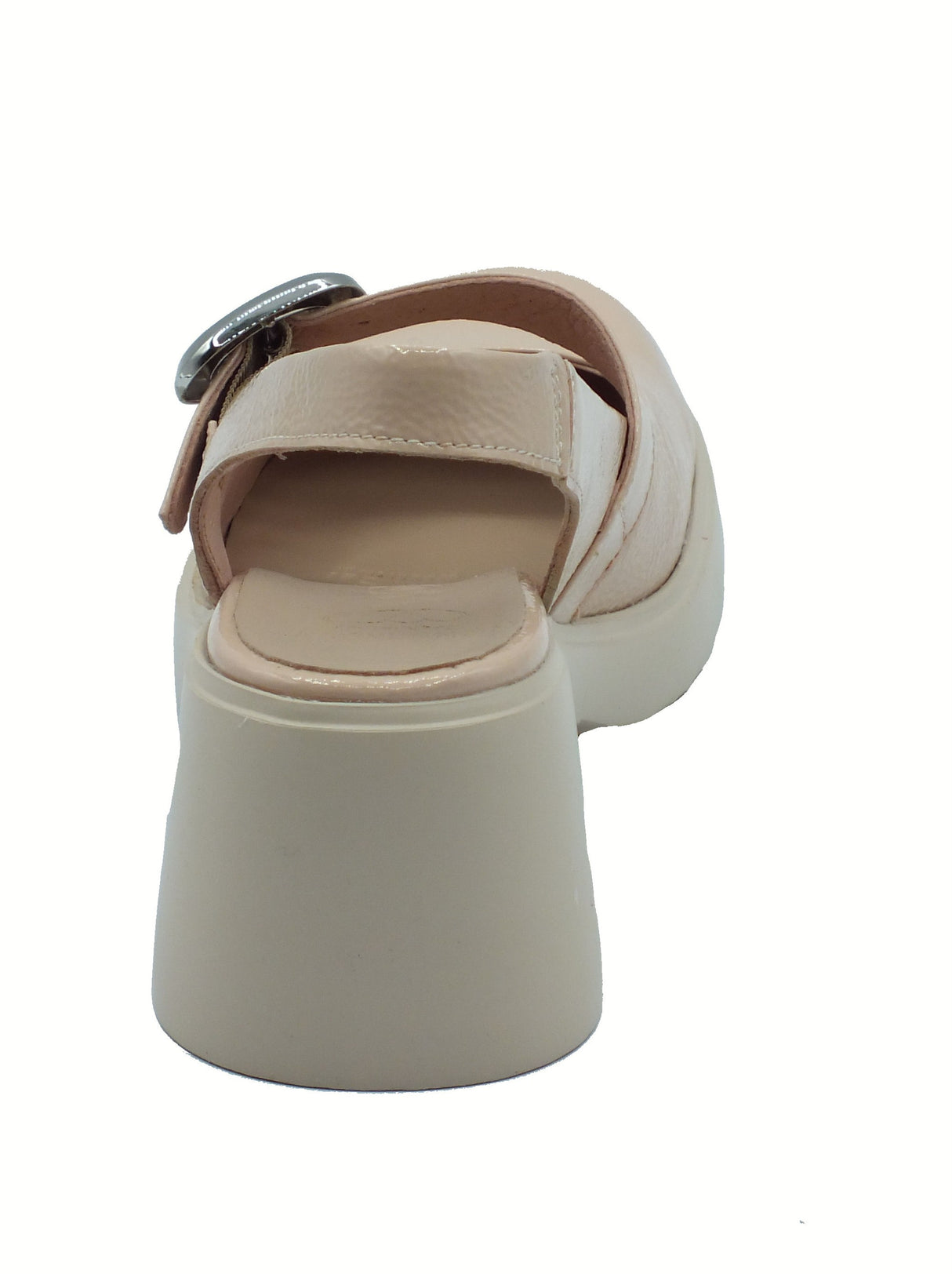 Wonders Wonders E-7111 Sora Lack Palo Sandali per Donna in pelle lucida beige con tacco alto e plateau beige