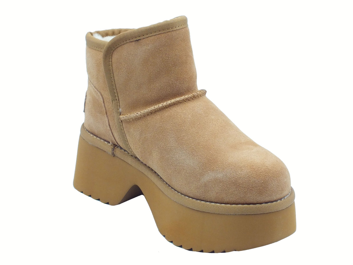 Colors of California Colors of California HC.HELEN01 Tan Tronchetti con zeppa per Donna in camoscio Tan