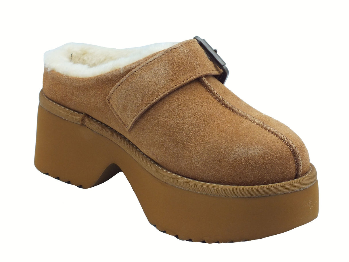 Colors of California Colors of California HC.HELEN03 Tan sabot per Donna in camoscio con zeppa Tan