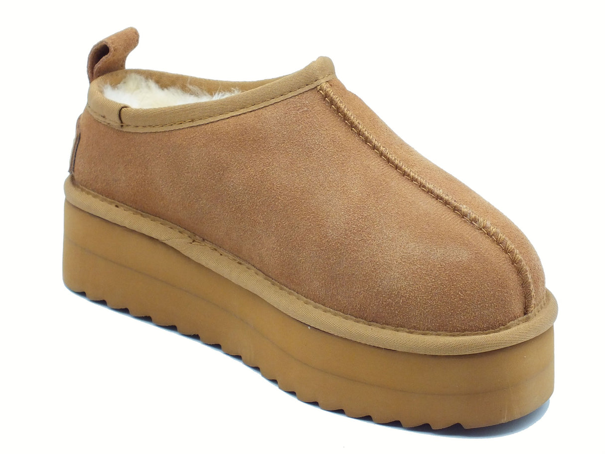 Colors of California Colors of California HC.SHEARPLA3 Tan mammut per Donna in camoscio con zeppa Tan