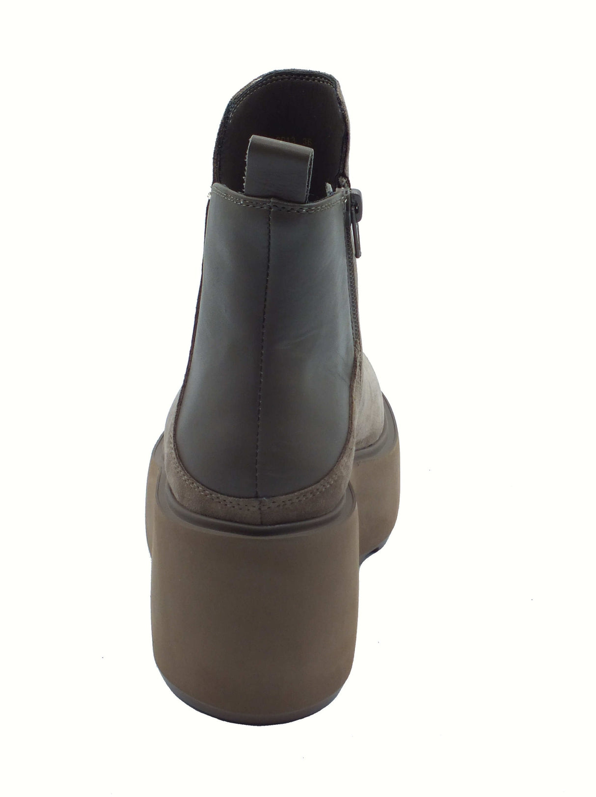 CafèNoir CAFèNOIR FL6013 Taupe Tronchetti per Donna in scamosciato con lampo e zeppona Taupe