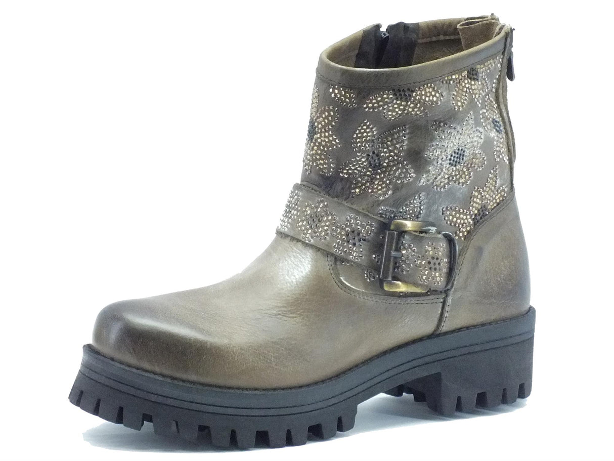 CafèNoir Tronchetti CafèNoir per donna in pelle taupe modello biker Taupe