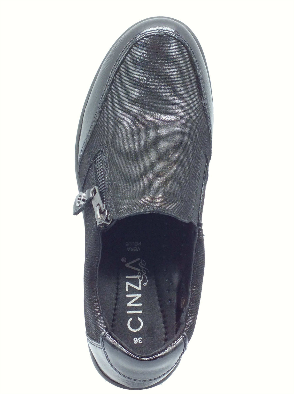 Cinzia Soft Cinzia Soft IV122444 Black Sneakers Confort per Donna in pelle verniciata lampo Black
