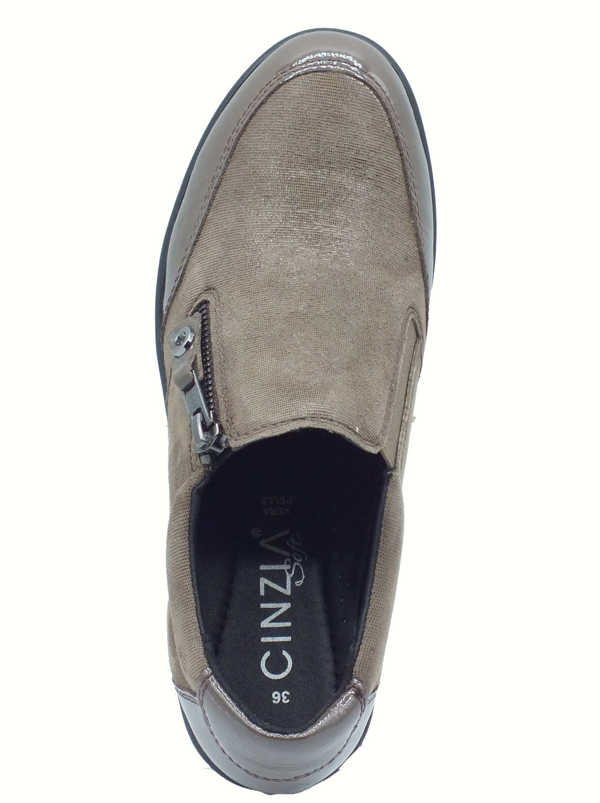 Cinzia Soft Cinzia Soft IV122444 Visone Sneakers Confort per Donna in pelle con lampo Visone