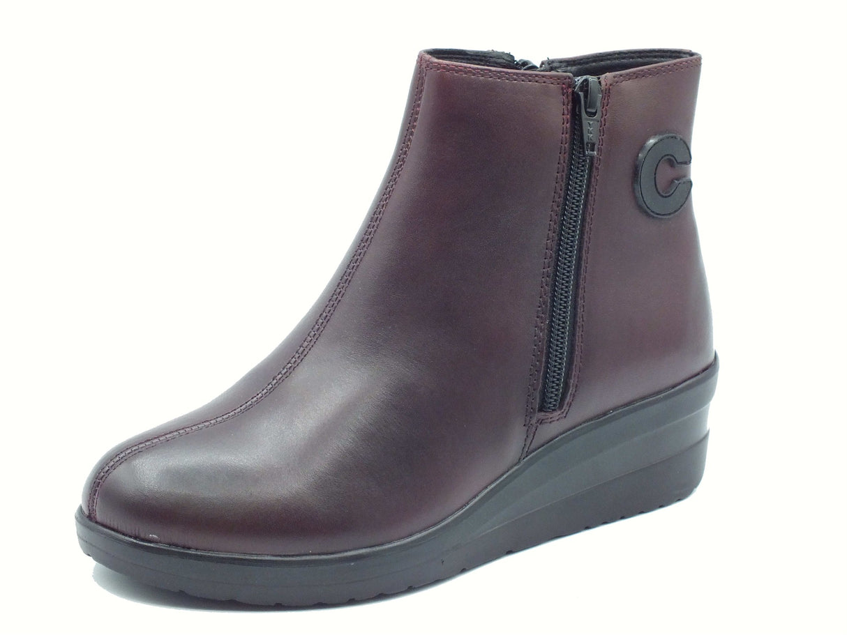 Cinzia Soft Cinzia Soft IV13898Z Bordò Tronchetti per Donna in pelle bordeaux con lampo Bordò