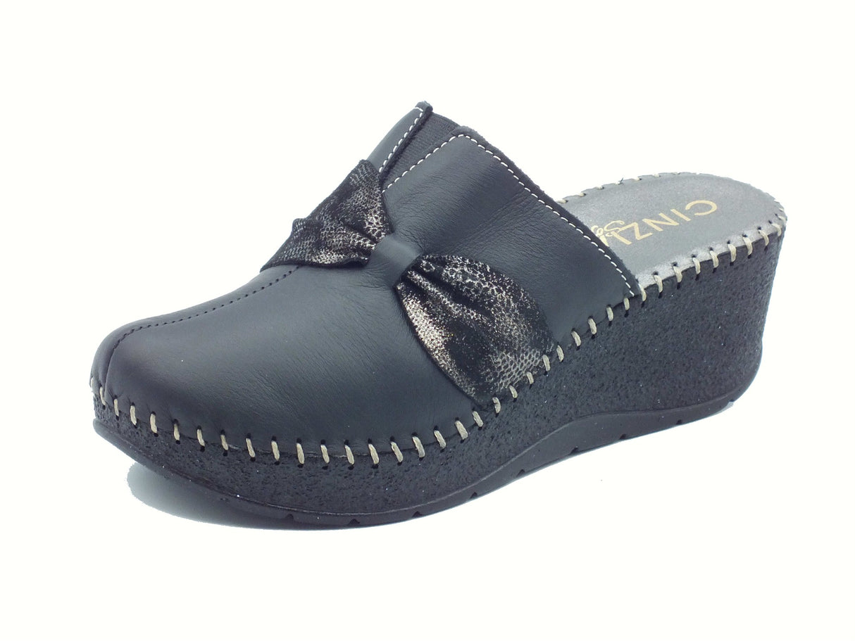 Cinzia Soft Cinzia Soft IM41002 Nero Sandali scalsati per Donna in pelle con zeppa alta Nero