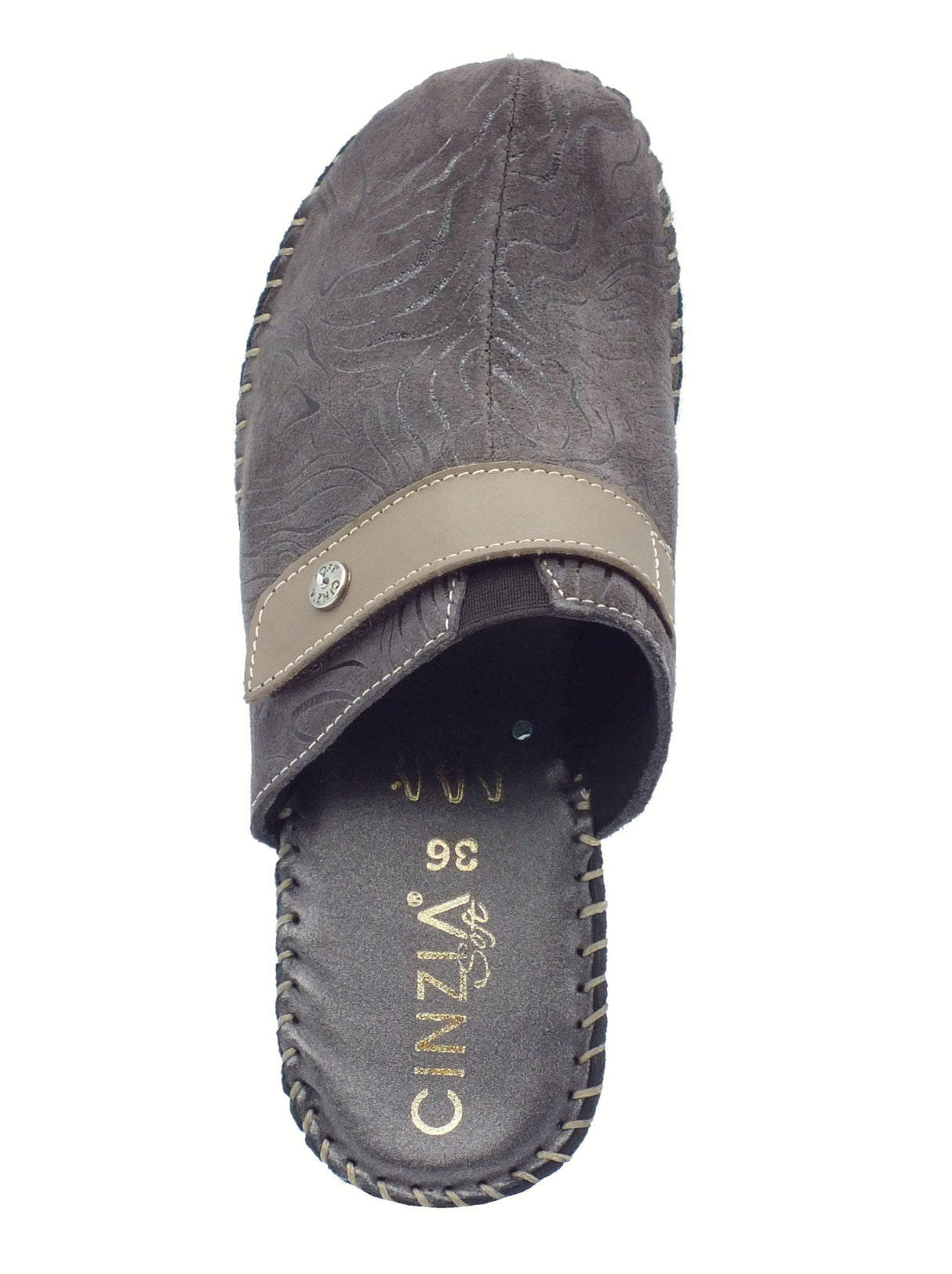 Cinzia Soft Cinzia Soft IM41001 Asfalto Sandali scalsati per Donna in pelle con zeppa alta e stretch Asfalto