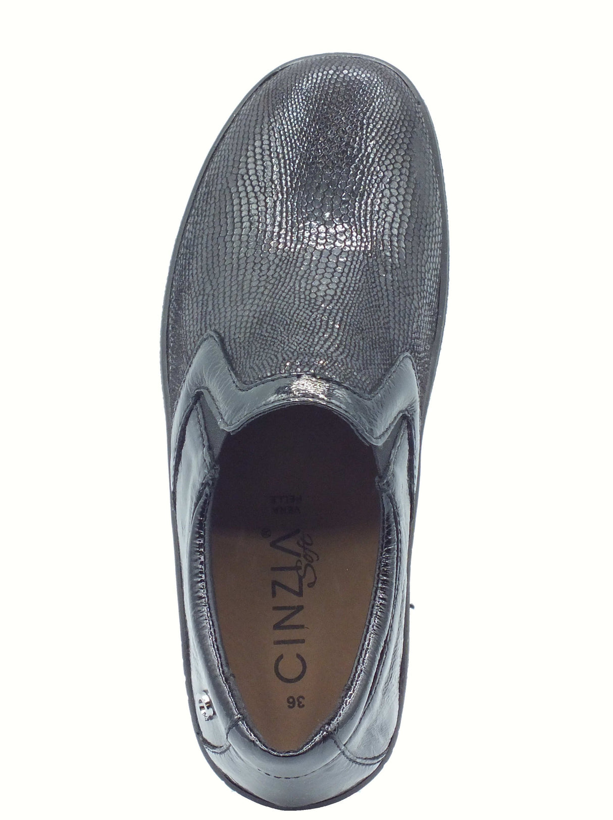 Cinzia Soft Cinzia Soft IV6323987 Black Mocassini Confort per Donna in pelle verniciata zeppa bassa Black