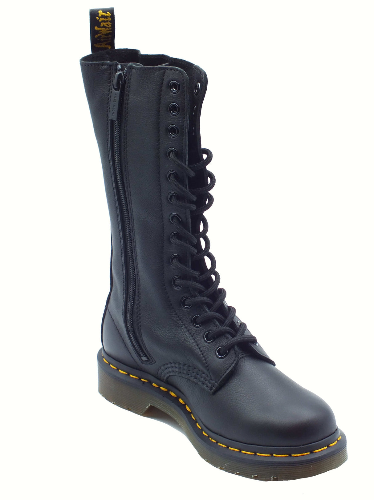 Dr. Martens Dr. Martens 1B99 Virginia Black Anfibio per Donna in pelle con tacco Black