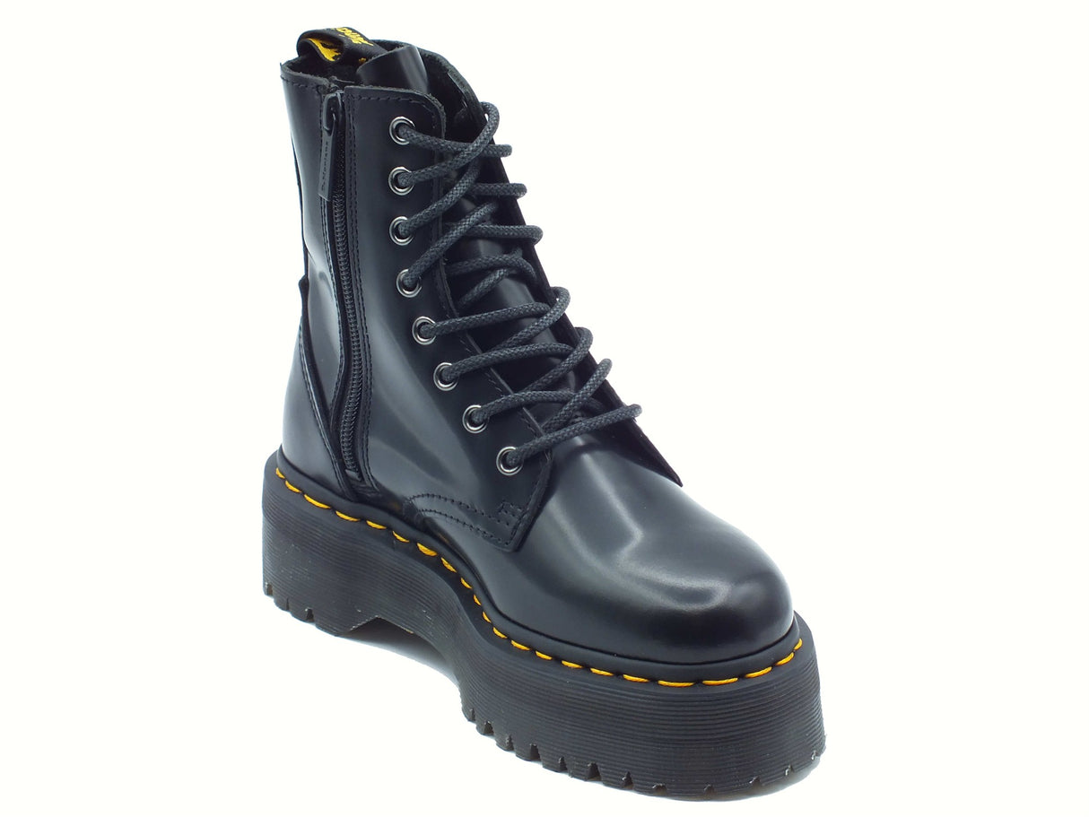 Dr. Martens Dr. Martens Jadon Polished Smooth Black Anfibio per Donna in pelle con tacco Black