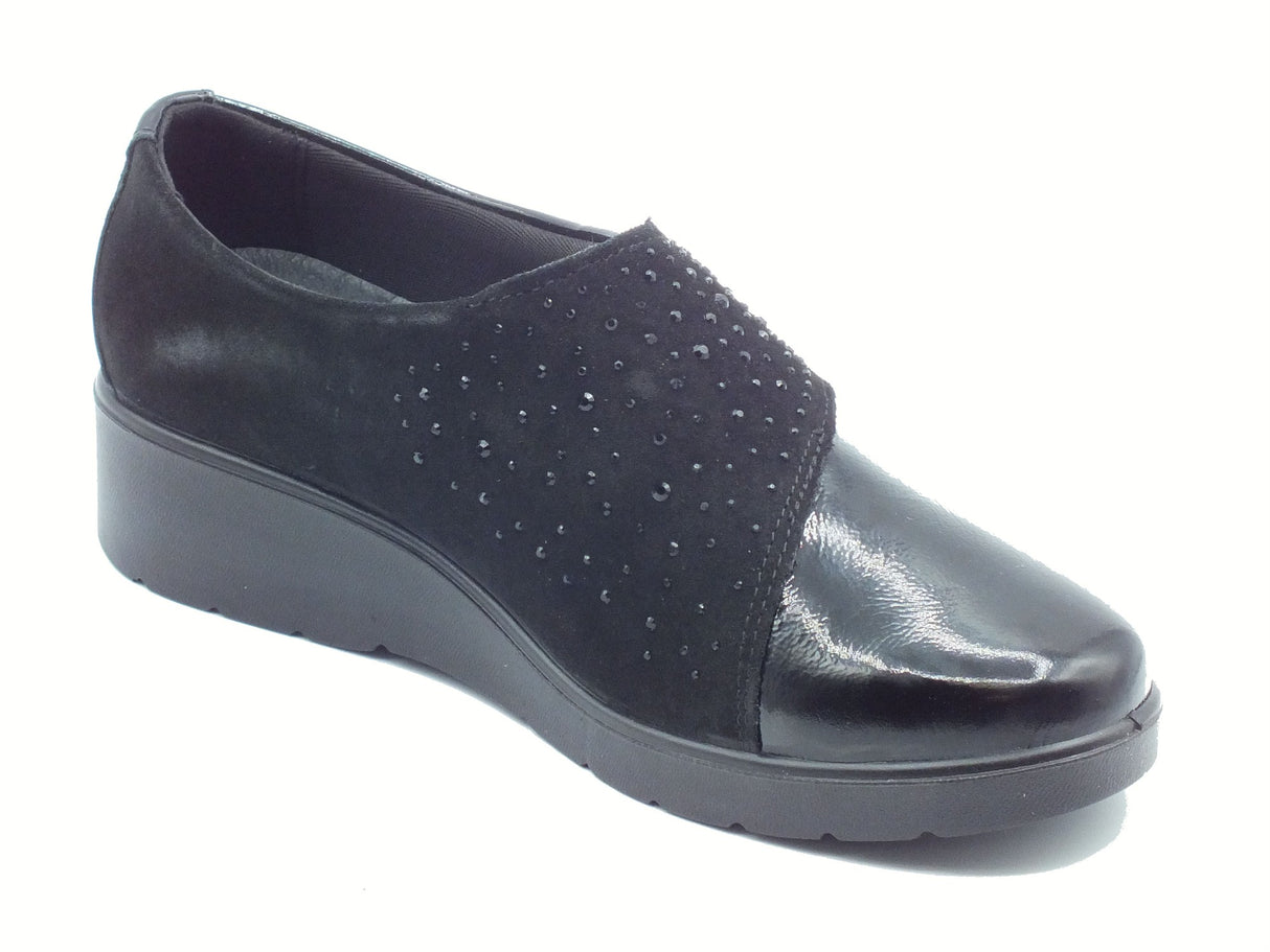 ENVAL Soft ENVAL Soft 8761300 Naplak Nero Mocassini Confort per Donna in vernice con strappo Naplak Nero