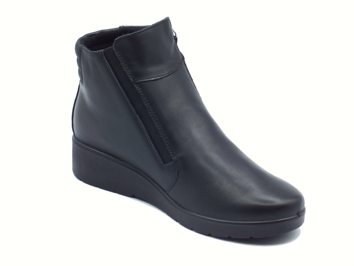 ENVAL Soft ENVAL Soft 8761400 Nappa Soft Nero Tronchetti accollati per Donna in pelle con lampo zeppa bassa Nero