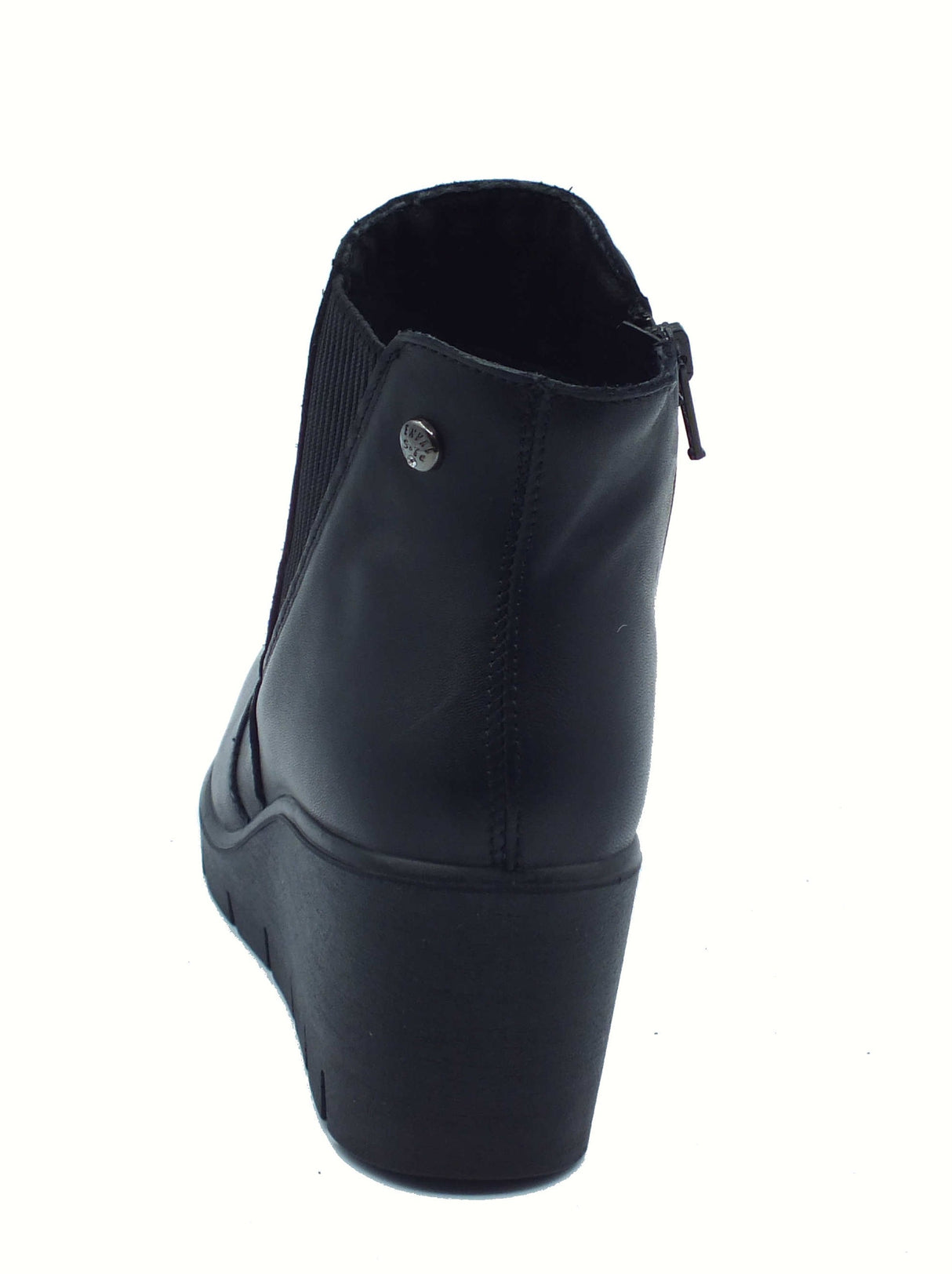 ENVAL Soft ENVAL Soft 8769500 Nappa Soft Nero Tronchetti accollati per Donna in pelle con lampo zeppa alta Nero