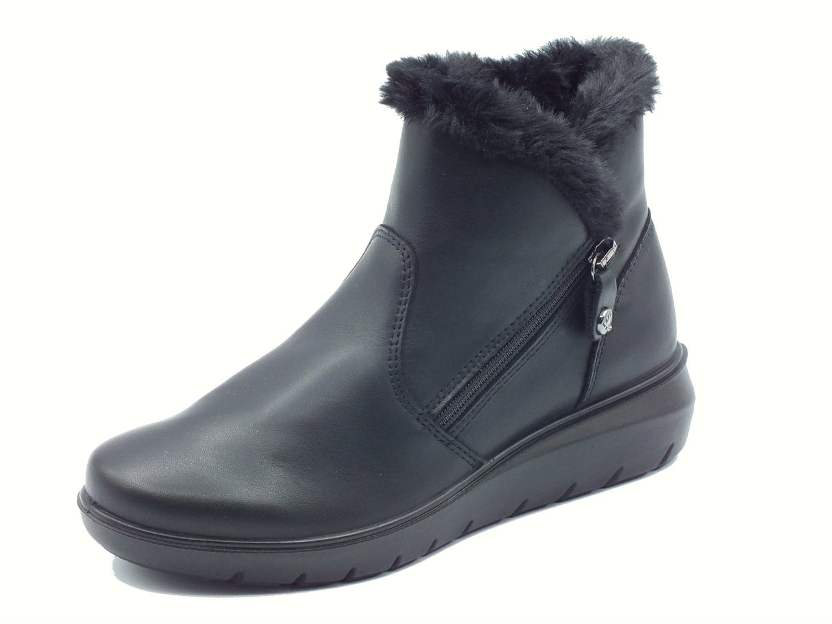 ENVAL Soft ENVAL Soft 8773700 Nappa Soft Nero Tronchetti per Donna in pelle con lampo zeppa bassa Nero