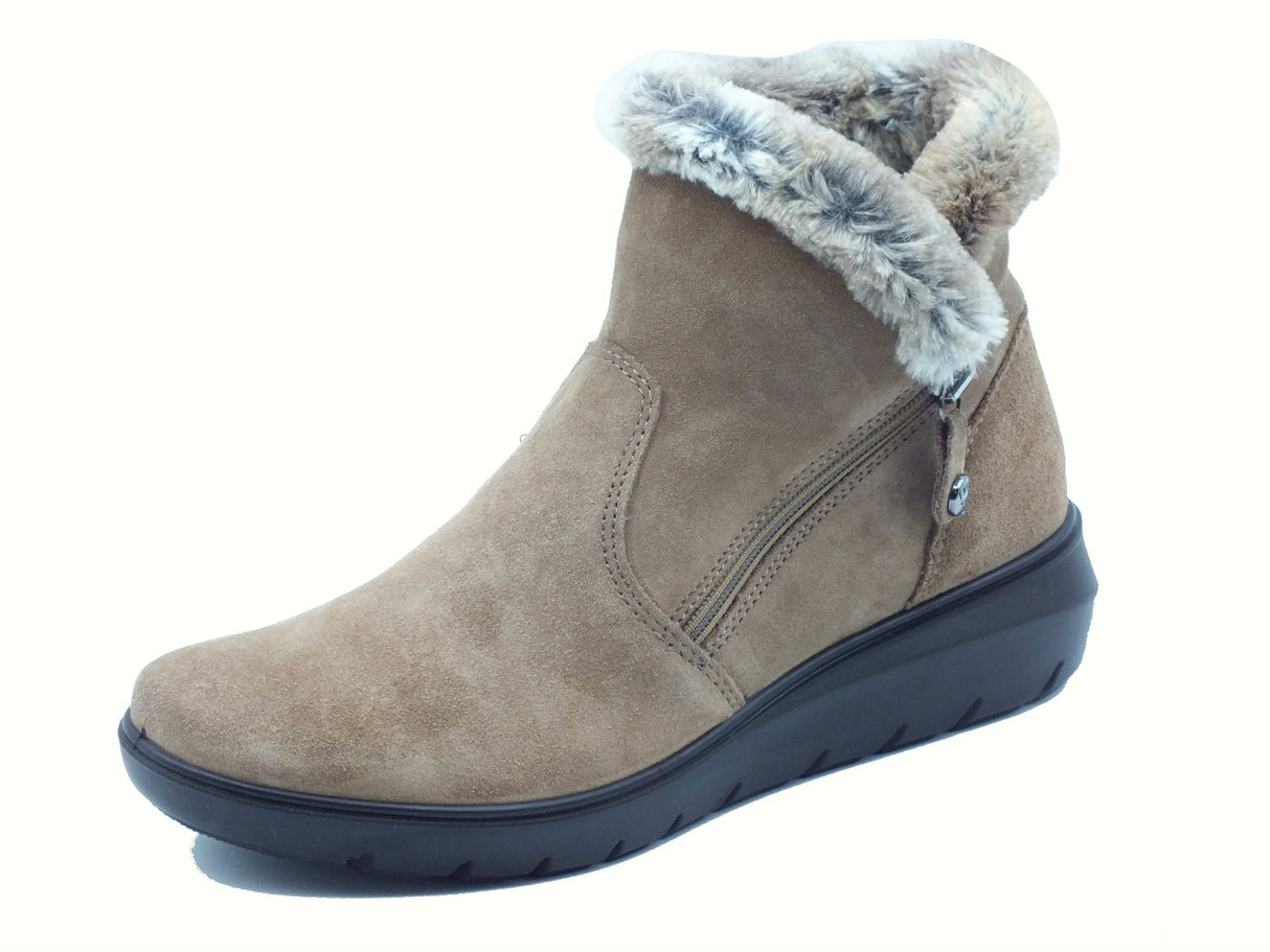 ENVAL Soft ENVAL 8773722 Scamosciato Fango Tronchetti per Donna in nabuk con lampo zeppa bassa Fango