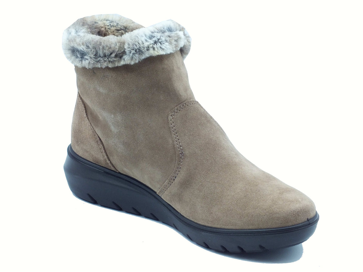 ENVAL Soft ENVAL 8773722 Scamosciato Fango Tronchetti per Donna in nabuk con lampo zeppa bassa Fango