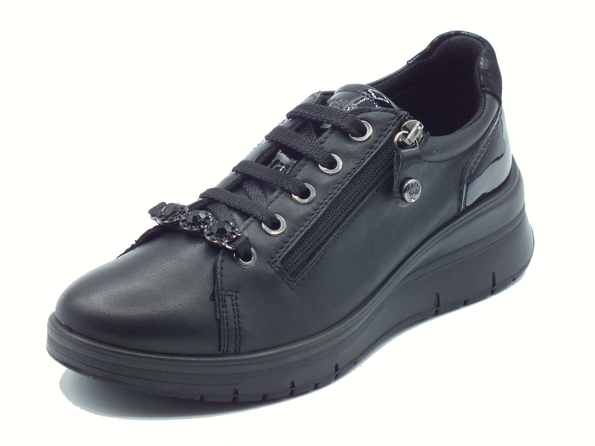 ENVAL Soft ENVAL Soft 8777900 Nappa Soft Nero Scarpe per Donna in pelle con lampo e lacci Nero