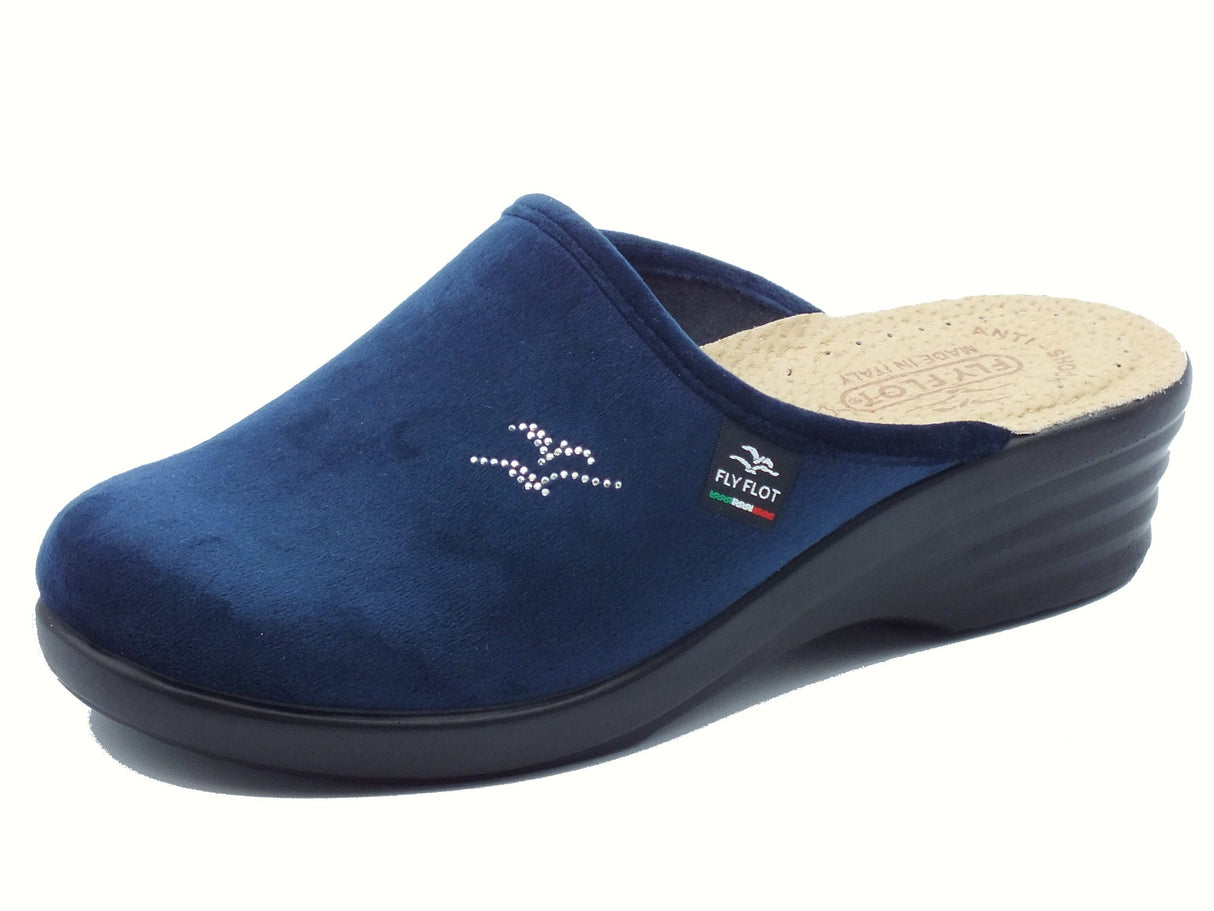Fly Flot Fly Flot L8 P17 PE Acquafredda Blu Pantofole per Donna in tessuto con sottopiede anti-shock in pelle Blu