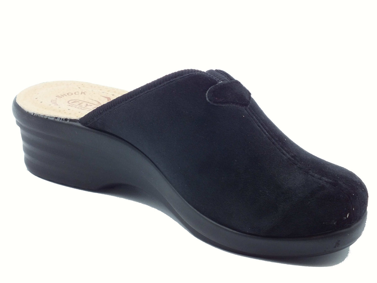Fly Flot Fly Flot L8 X68 PE Piubega Nero Pantofole per Donna in tessuto con sottopiede anti-shock in pelle nero
