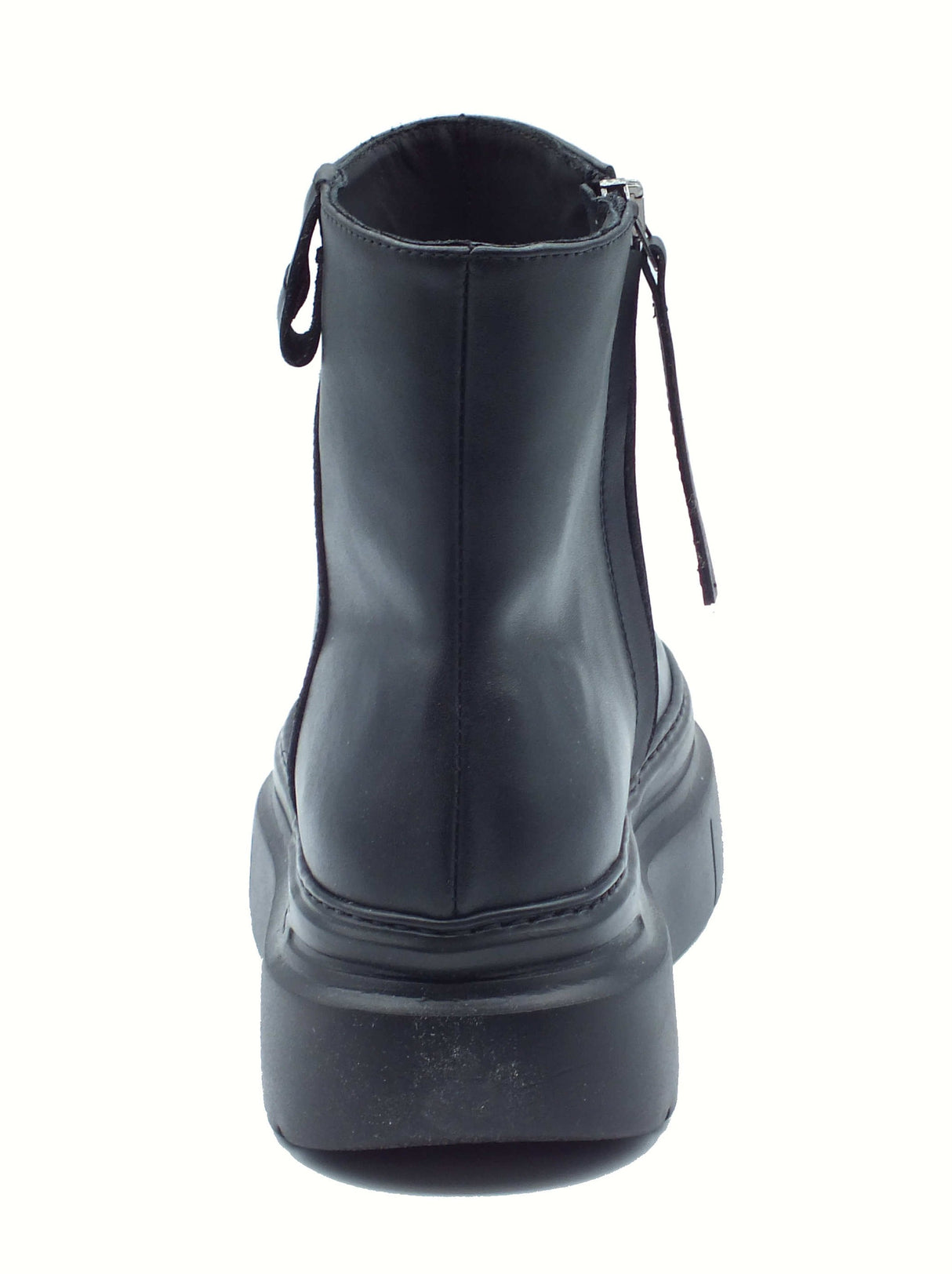 GIO+ GIO+ ARIA220 Combi Black Tronchetti per Donna in pelle con zeppa media Combi Black