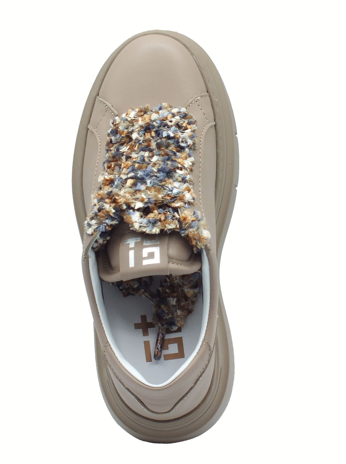 GIO+ GIO+ ARIA50H Combi Tortora Sneakers per Donna in pelle zeppa media Tortora