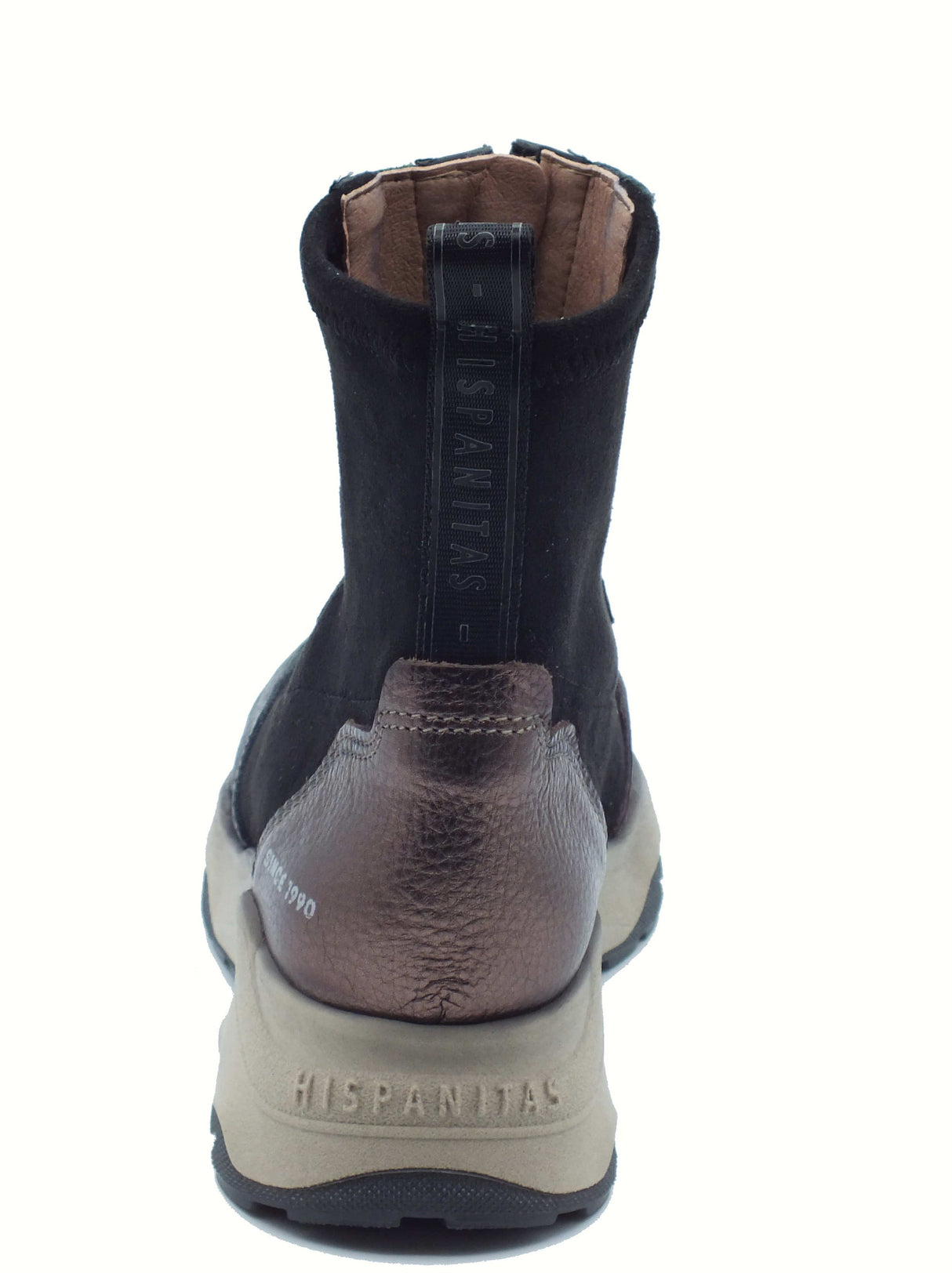 Hispanitas Hispanitas CHI254321 Nepal Topo Tronchetti per Donna in pelle e tessuto elastico zeppa media Nepal Topo