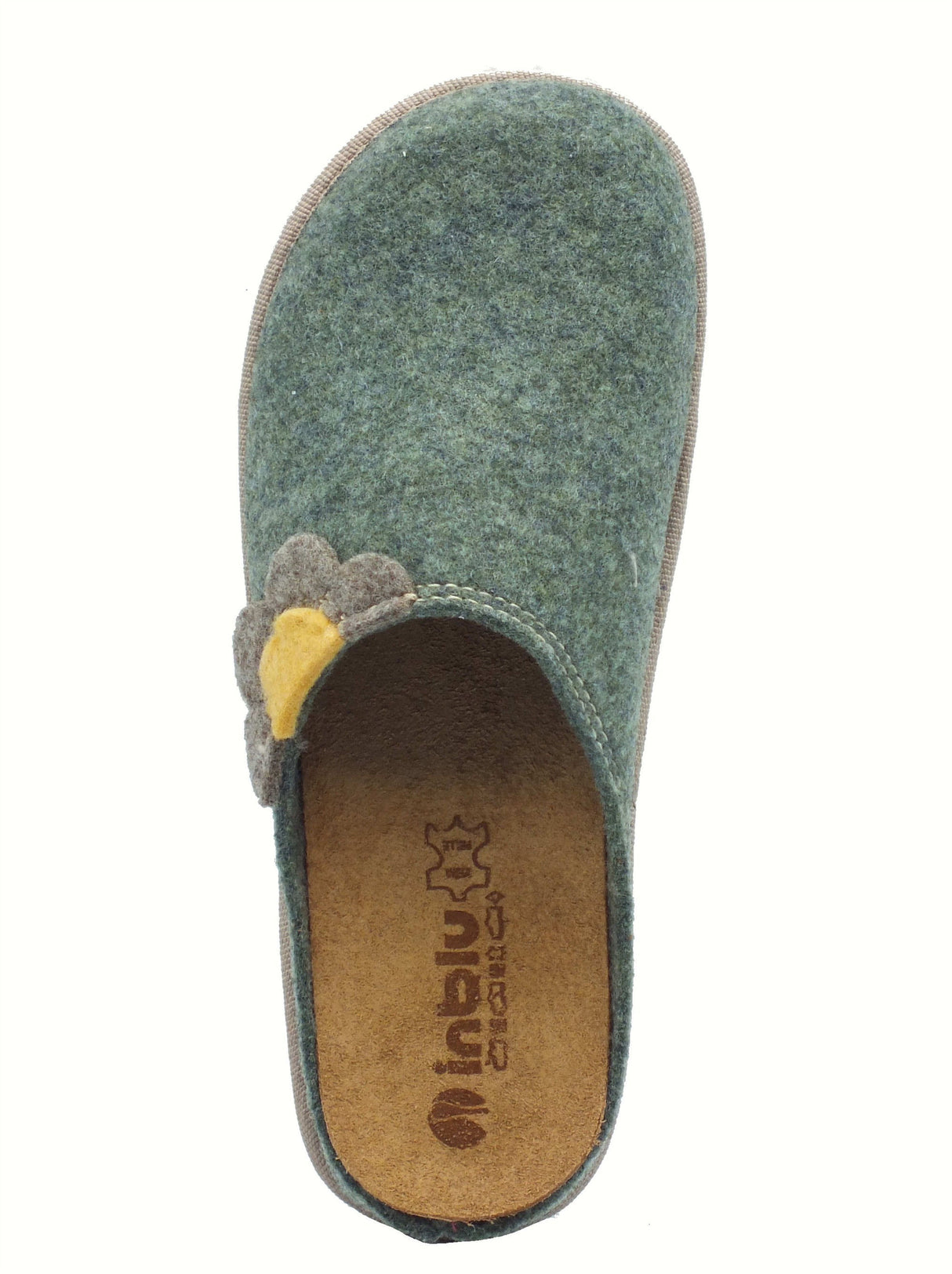 InBlu InBlu CS000043 Menta Pantofole per Donna in lana cotta con sottopiede estraibile Menta