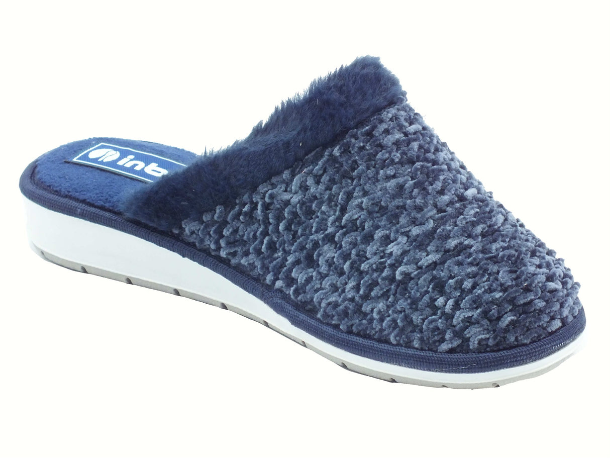 InBlu InBlu LB000110 Blu Pantofole per Donna in lana con fodera in tessuto Blu