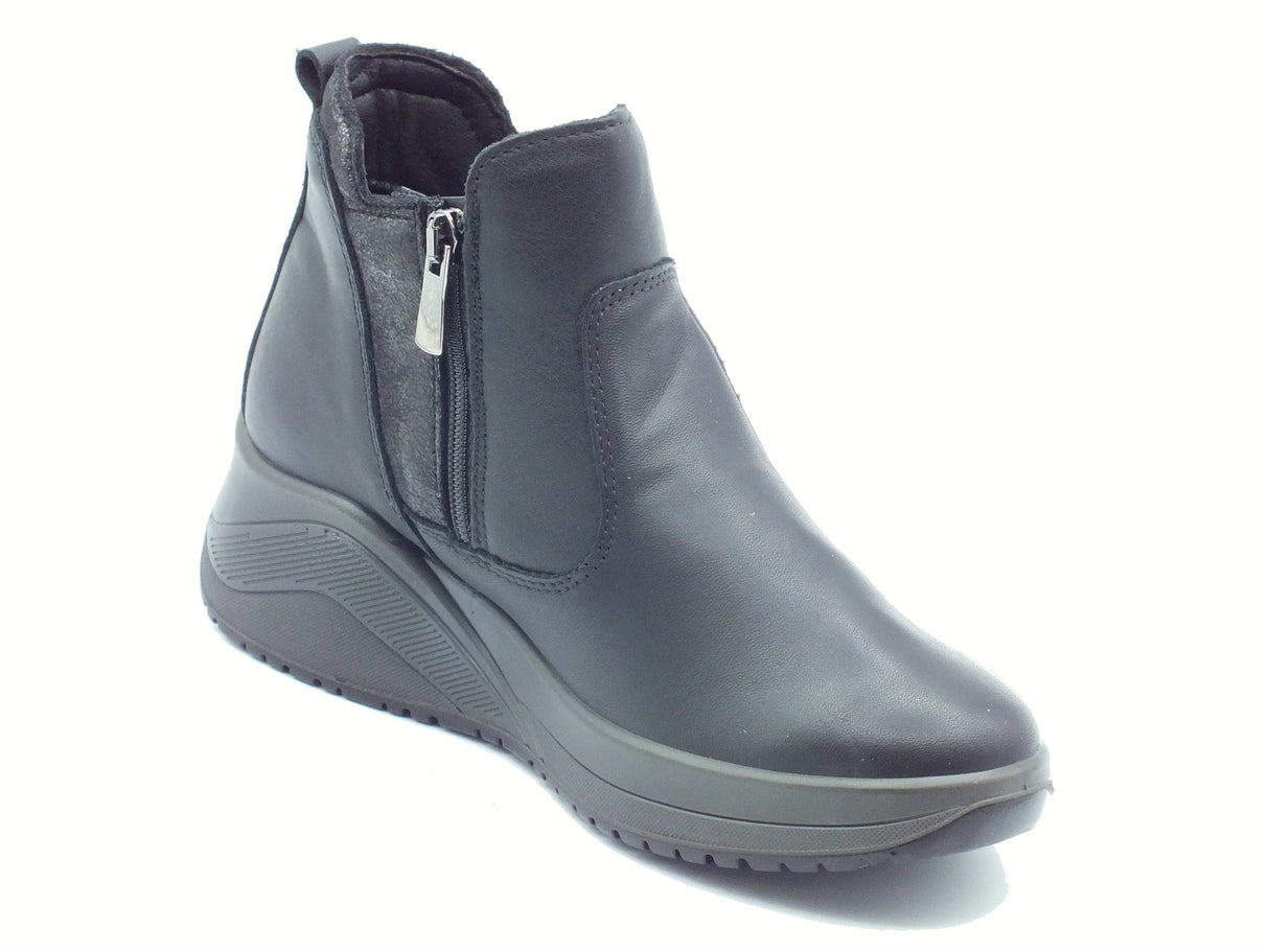 Igi&Co Igi&Co 8654200 Nappa Soft Nero Tronchetti con zeppa per Donna in pelle Nero
