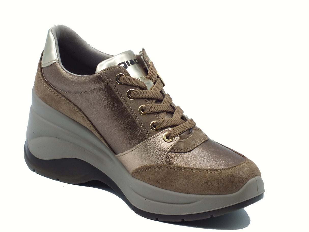 Igi&Co Igi&Co 8655822 Scam Fango Sneakers con zeppa alta per Donna in camoscio con lacci e lampo Fango