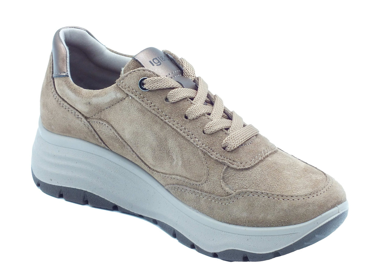 Igi&Co Igi&Co 8657522 Scam Super Fango Sneakers con zeppa per Donna in camoscio Fango