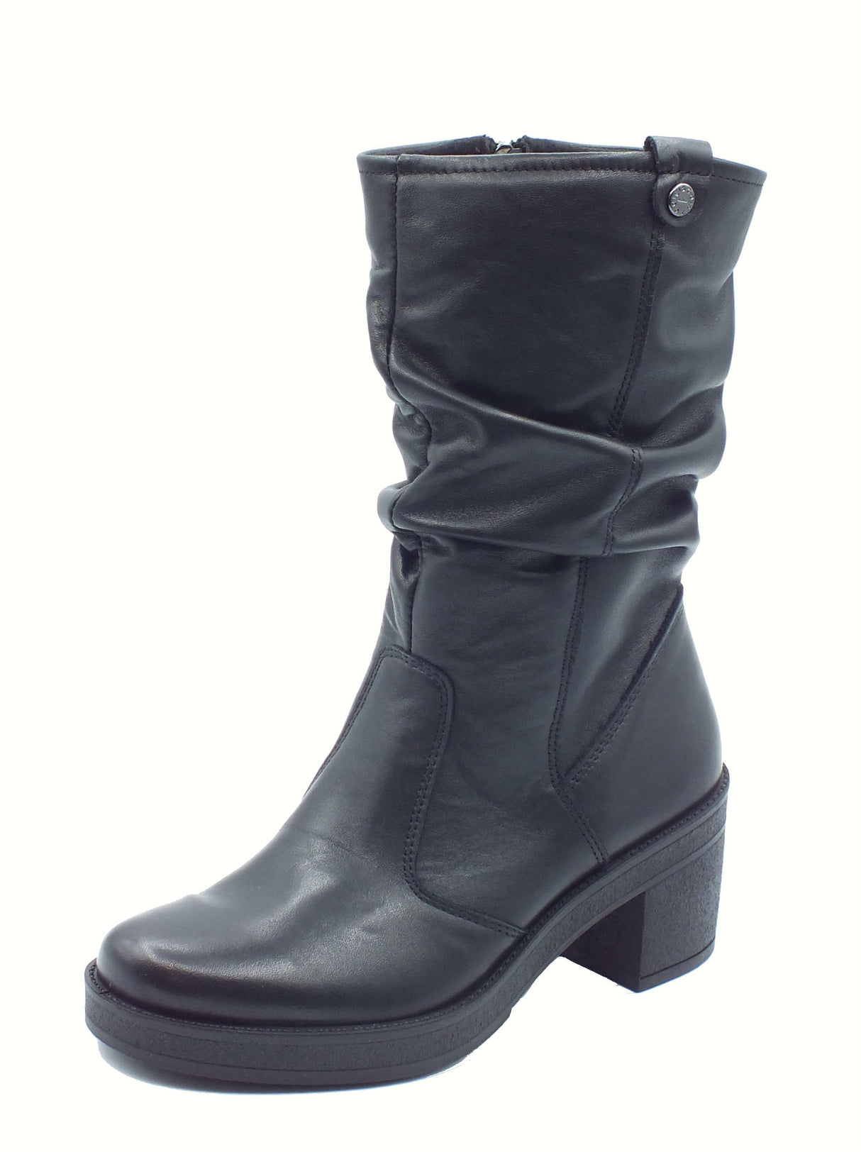 Igi&Co Igi&Co 8660300 Nappa Soft Nero Tronchetti con tacco medio per Donna in pelle Nero
